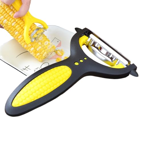 Corn Cob Stripper Peeler, Edelstahl Mais Stripper,2 in 1 Edelstahl -Kartoffel -Gadget -Werkzeug | Non-Rutip-Griffschneider-Körner entfernt Maiskörner in Sekunden von Generisch