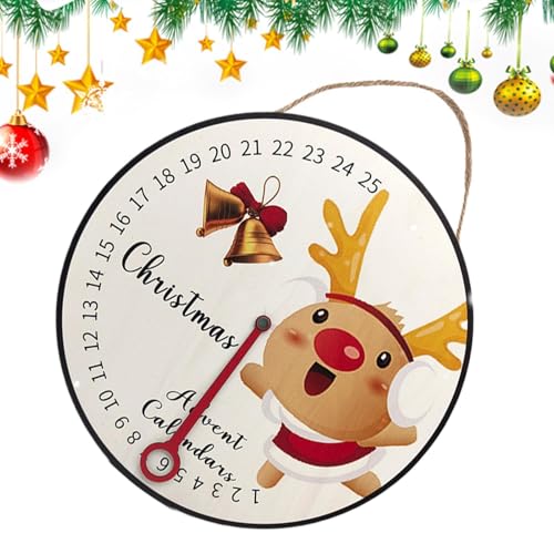 Count Down to Christmas Wandschild – Holz-Adventskalender Countdown-Kalender Wandschild – Winterurlaubsszene Requisiten Countdown-Uhr für Arbeitszimmer, Schlafsaal von Generisch