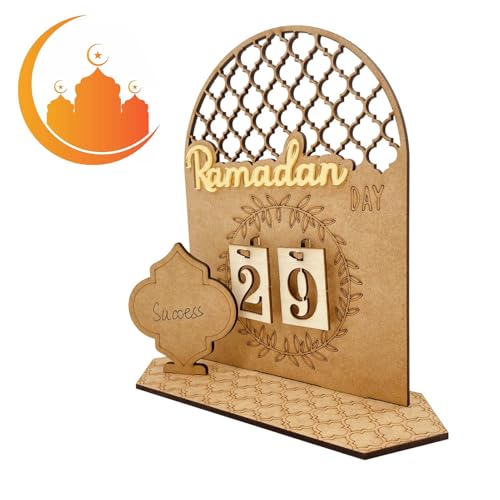 Countdown-Kalender – Ramazan Advant Kalender Countdown | Holz Ramazan Countdown Kalender Ornament | Eid Ornament | Holz Ramazan Kalender | Home Party Dekoration Handwerk Ornament von Generisch