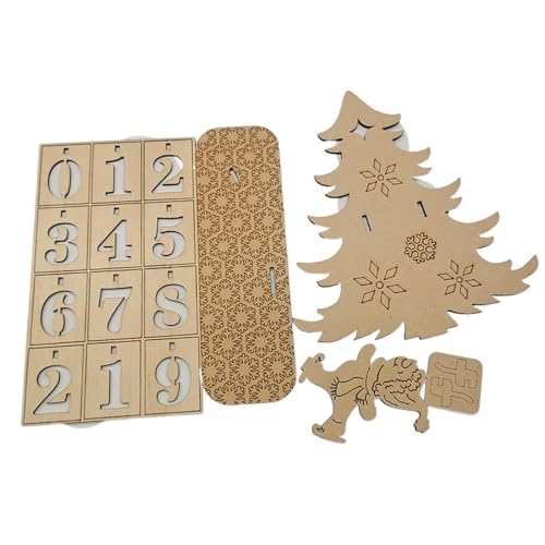 Countdown-Kalender aus Holz, Adventskalender 2023, dekorativer Countdown-Kalender, festlicher Adventskalender 2023, Ornamente für , Mädchen, Kinder von Generisch