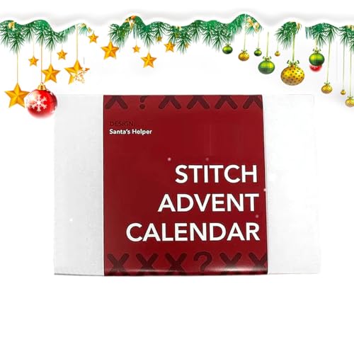 Countdown-Kalender für Weihnachtsstickerei, 24 Tage Countdown-Adventskalender, Stickerei-Bastelbedarf für Anfänger und Bastelliebhaber von Generisch