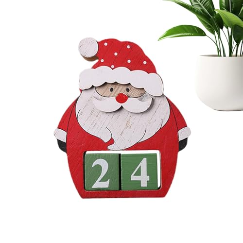 Countdown bis Weihnachten-Blöcke,Weihnachts-Countdown-Blöcke - Holz-Weihnachts-Countdown-Tisch-Datumsanzeige - Dekorativer wiederverwendbarer Countdown aus Holz, Weihnachts-Adventskollektion für Zuhau von Generisch