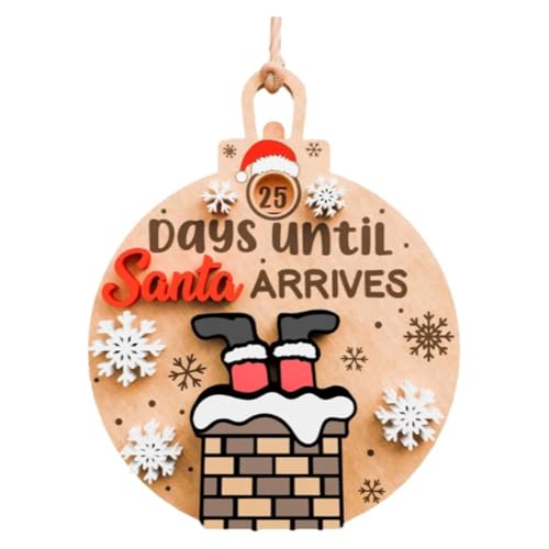 Countdown bis Weihnachten Schiebeornament, Weihnachts-Adventskalender, 25 Tage bis Countdown, Holz Christmas Chris Countdown von Generisch