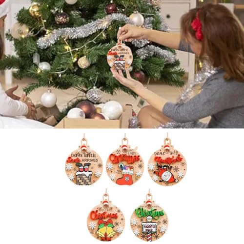 Countdown bis Weihnachten Schiebeornament, Weihnachts-Adventskalender, 25 Tage bis Weihnachten bis zum Countdown, Chris Countdown, Holz von Generisch