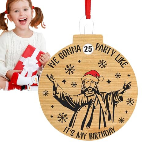 Countdown bis zum Weihnachtsschmuck,Weihnachts-Countdown-Ornament | Weihnachts-Countdown-Kalender, Weihnachtsbaumbehang aus Holz, Dekoration,Rustikales Herzstück „Merry Christmas“-Schild für den Heimt von Generisch