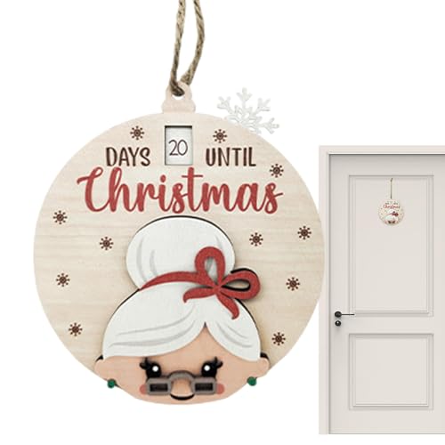 Countdown to Christmas Slider | Holz Weihnachten Schiebeornament | Weihnachts-Countdown-Uhr | Weihnachts-Countdown-Schild | Indoor Christmas Countdown Festliches Design Holz für drinnen Zuhause von Generisch