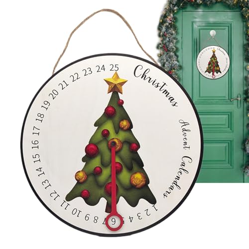 Countdown to Christmas Wandschild | Weihnachten Advent Holz Wandschild Kalender – Winterurlaub Szene Requisiten Countdown Uhr für Arbeitszimmer, Schlafsaal von Generisch