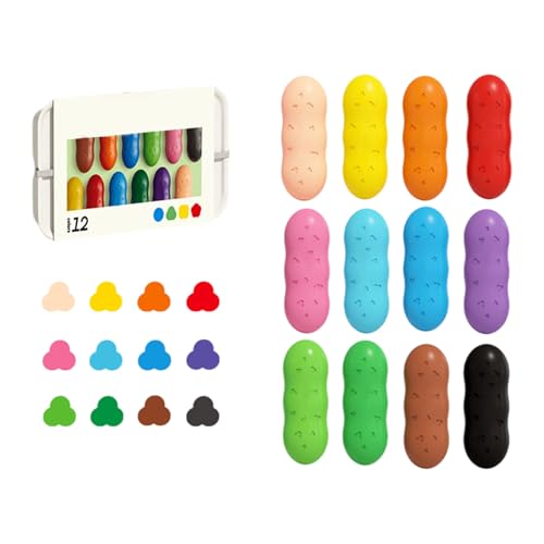 Crayons für Kinder – Crayons Colors for Kids | ungiftiges Erdnuss-Crayon | Kunstbedarf zum Ausmalen | waschbare Kinder | 12 Partyfarben Crayons für Kinder – Crayons Colors for Kids | ungiftiges Erdnuss-Crayon | Kunstbedarf zum Ausmalen | waschbare Kinder | 12 Partyfarben von Generisch
