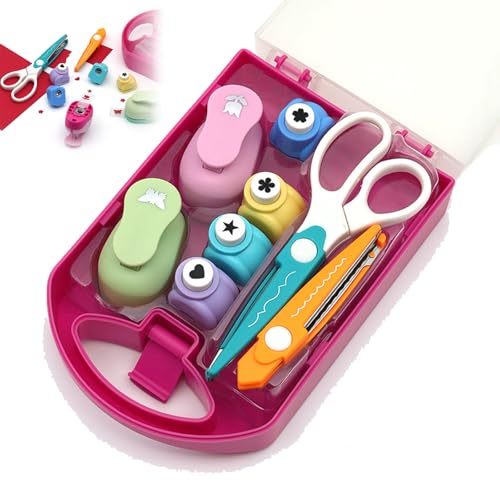 Creative Kids DIY Puncher Craft Set, Craft Hole Punch Shapes Set, Craft Scissors and Hole Punch Set, Hole Puncher for Crafts (1Pcs) von Generisch