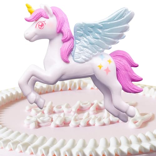 Cupcake-Topper für – kleines Cartoon- zum Backen, Essen, kleine Cartoon-Hochzeitstorte mit einem Horn, Auto-Ornament mit Flügeln von Generisch