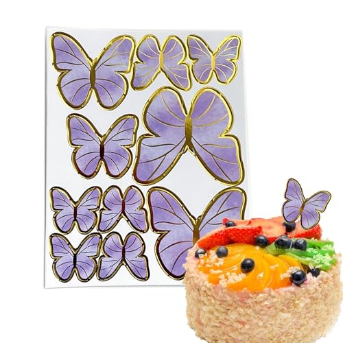 Cupcake-Topper mit Schmetterlings-Motiv, "Happy Birthday", Papier-Schmetterlings-Glitzer-Dekoration für Kuchen, schöne Raumdekoration, saisonale Cupcake-Dekorationen für Abschlussfeier, Verlobung, von Generisch