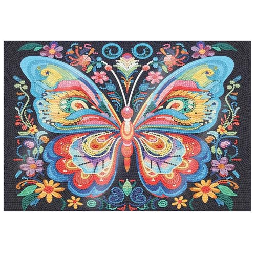 Generisch DIY Diamond Art Painting Mandala Tischset PET Rechteckiges Tischset Restaurant Dekoration (Schmetterling) von Generisch