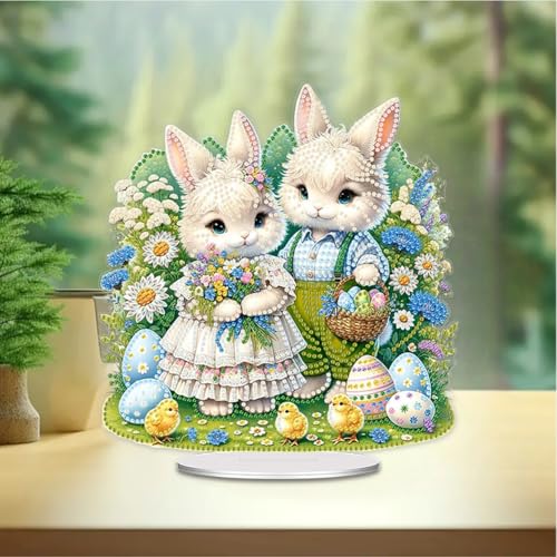 Generisch DIY Diamond Painting Ostern Tisch Deko Diamant Painting Stehend Kunst Set für Erwachsene Ostern Geschenk von Generisch