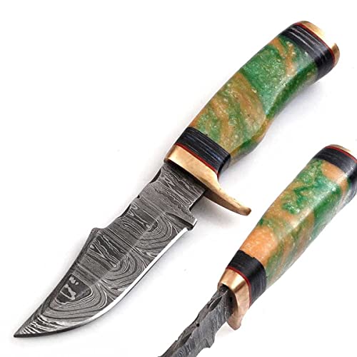 Damast Messer Damaszener Stahl Jagd Knife Damascus Hunting Bowie 5001EK von Generisch