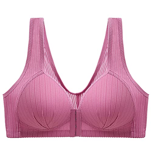 Damen Soft BH Frontverschluss-BHS für Frauen Close Brustvergrößerungs-BH WirelessUnderwear Klein Damen Bustier (Purple, 36) von Generisch