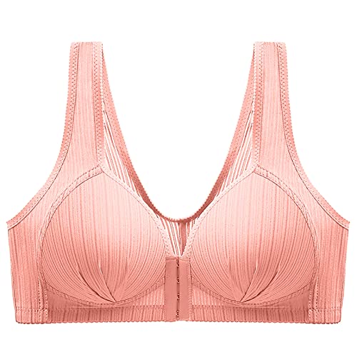 Damen Soft BH Frontverschluss-BHS für Frauen Close Brustvergrößerungs-BH WirelessUnderwear Klein Damen Bustier (Watermelon Red, 36) von Generisch