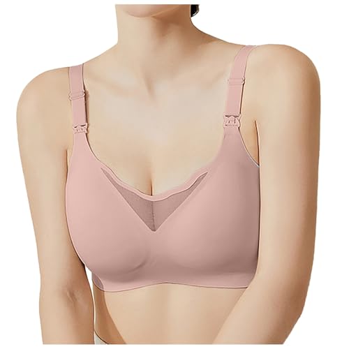 Damen Soft BH Stillen Atmungsaktive Still-BHS aus Netzstoff Bequemer Schwangerschafts-BH Drahtloser Schwangerschafts-Schlaf-BH Bustier Klein (XL) von Generisch