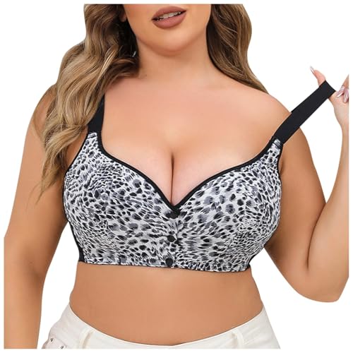 Damen Soft BH atmungsaktiver BH-Unterwäsche-Top für Damen ohne Stahlring-Raffung verstellbarem BH in Übergröße Bustier Mit Polster (Black, 36A) von Generisch