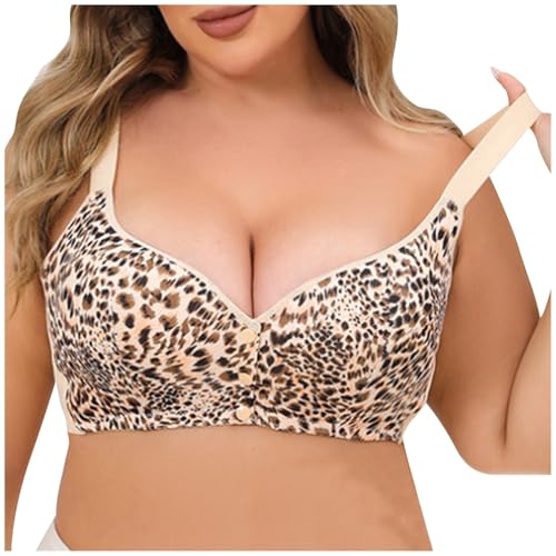 Damen Soft BH atmungsaktiver BH-Unterwäsche-Top für Damen ohne Stahlring-Raffung verstellbarem BH in Übergröße Bustier Mit Polster (Brown, 36A) von Generisch