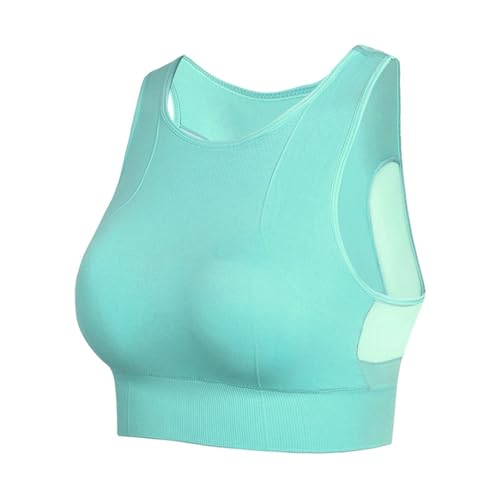 Damen Soft BH mit Bügel, Netzstoff, Beauty-Back, doppellagig, für Fitness, Yoga, Laufen, Sportunterwäsche, Weste Tanzkleidung Damen Training (Green, XXL) von Generisch