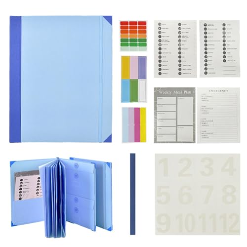 -Datei-Organizer, Taschen-Aktenordner - Fächermappen aus Papier, tragbare Aktentasche - Quittungs-Organizer für Bürobedarf im Letter-Format mit Etiketten für Rechnungen und Pässe von Generisch