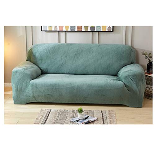 Dehnbarer Sofabezug aus Pannesamt für 3-Sitzer-Couch, elastischer und waschbarer Möbelschutz für einfache Passform, einfarbig, stilvoller Schonbezug, 190 x 230 cm von Generisch