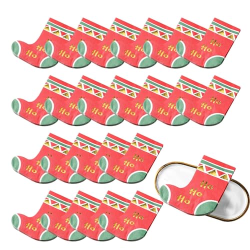 Dekorative Gästeservietten,Weihnachts-Dekoservietten | 2 Schichten Socken Muster Urlaub Cocktail Dekorationen Requisiten | 20 Blatt Weihnachtsservietten, Weihnachtsservietten für Decoupage, weihnachtl von Generisch