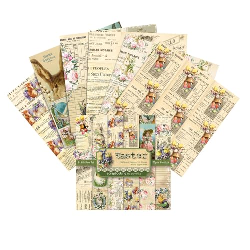 Dekoratives Bastelpapier - Scrapbook Papier Raumdekor | Komplettes Vintage Scrapbooking Supplies Dekorpapier für Fotoalbum von Generisch