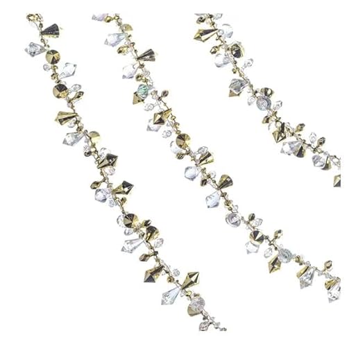 Diamant-verbundene Perlen, Hochzeit, Bühne, Heimdekoration, Perlen, Weihnachten, Urlaub, Kunst- und Bastelzubehör, DIY-Schmuck, Party-Zubehör für Erwachsene (Gold, Einheitsgröße) von Generisch