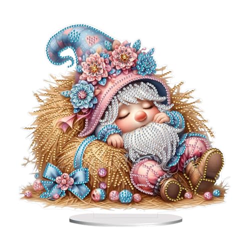 Diamond Painting Deko, Heuhaufen Doppelseitig 5D Diamant Malerei Tischdeko, Gnome Diamant Malerei Kunst Set Ornamente, Zuhause Deko Geschenke für Frauen Mädchen von Generisch