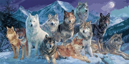 Diamond Painting Erwachsene, DIY 5D Weißer Wolf Diamant Painting Bilder für Kinder Anfänger, Diamant Malerei Set Eckige Steine Voll Diamant Kunst Kits Cross Stickerei für Wand Dekor 90x180cm, P2906 Diamond Painting Erwachsene, DIY 5D Weißer Wolf Diamant Painting Bilder für Kinder Anfänger, Diamant Malerei Set Eckige Steine Voll Diamant Kunst Kits Cross Stickerei für Wand Dekor 90x180cm, P2906 von Generisch