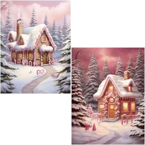 Diamond Painting Erwachsene House 2 Pack 5D Diamant Painting Bilder DIY Full Voller Diamant Malerei Stickerei Set, Diamond Art painting Daiments Painting Erwachsene für Zuhause Wanddeko 40x50cm 4-689 von Generisch