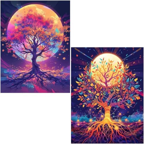 Diamond Painting Erwachsene Leaves 2 Pack 5D Diamant Painting Bilder DIY Full Voller Diamant Malerei Stickerei Set, Diamond Art painting Daiments Painting Erwachsene für Zuhause Wanddeko 40x50cm 4-721 von Generisch