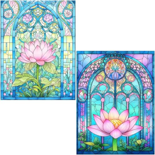 Diamond Painting Erwachsene Lotus 2 Pack 5D Diamant Painting Bilder DIY Full Voller Diamant Malerei Stickerei Set, Diamond Art painting Daiments Painting Erwachsene für Zuhause Wanddeko 50x70cm 4-727 von Generisch