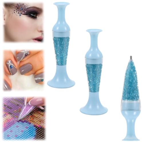 Diamond Painting Flower Pot Shape Point Drill Pen,Diamond Art Bead Dispenser Pen,3pcs Vase Point Drill Pen Diamond Painting Tools and Accessories for Nail Art Crafts Making von Generisch