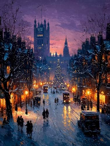 Diamond Painting Set London Diamant Painting Bilder Winter DIY 5D Voller Runde Diamant Art Mosaikherstellung Basteln Set, Kreuzstich Kreativ Set für Wand Deko, Geschsenk für Mädchen 50x80cm T-J281 Diamond Painting Set London Diamant Painting Bilder Winter DIY 5D Voller Runde Diamant Art Mosaikherstellung Basteln Set, Kreuzstich Kreativ Set für Wand Deko, Geschsenk für Mädchen 50x80cm T-J281 von Generisch