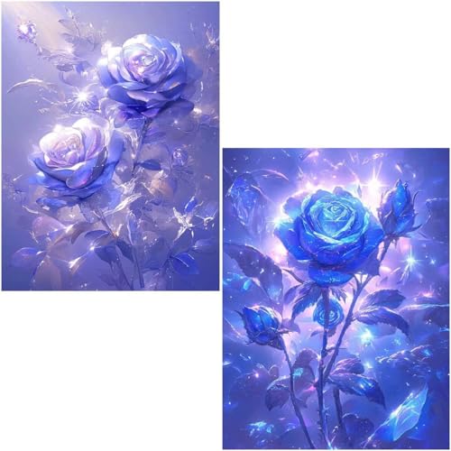 Diamond Painting Set für Erwachsene Anfänger, 2 Pack Jewel 5D Diamond Painting Klein Zahlen Diamond Diamant Painting Bilder DIY Diamant Malerei Set Strass Arts Set für Home Wand Decor 40x50cm 4-696 von Generisch