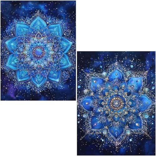 Diamond Painting Set für Erwachsene Anfänger, 2 Pack Mandala 5D Diamond Painting Klein Zahlen Diamond Diamant Painting Bilder DIY Diamant Malerei Set Strass Arts Set für Home Wand Decor 50x70cm 4-730 von Generisch