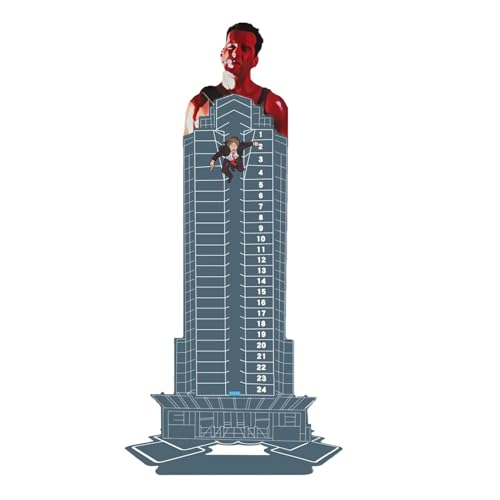 Die Hard Adventskalender 2024, Die Hard Adventskalender, Hans Gruber Falling Off Nakatomi Plaza Weihnachtskalender Holz Halloween Weihnachtsdeko von Generisch