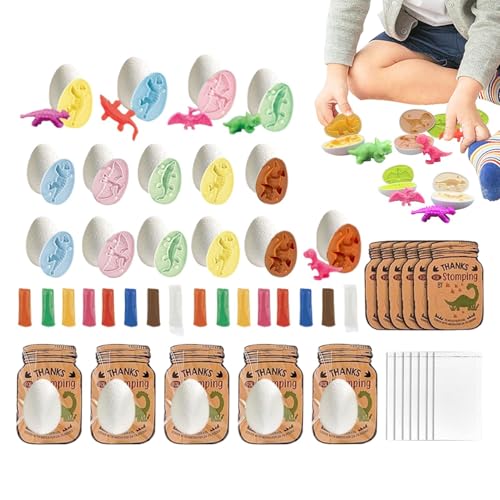 Dino Eggs Dig Kit,Dinosaurier-Eier - Modelliermasse Kinderformmasse 20 Stück Dinosaurier-Ei,Dinosaurier-Ton, Ton-Bastelset für den Vorschulkindergarten, Kreativität entwickeln, Koordination, Teamarbei von Generisch