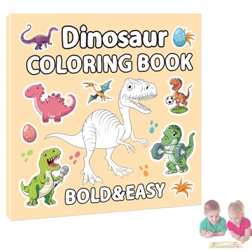 Dinosaurier-Malbücher für Kleinkinder, kreatives Malbuch für frühes Lernen, kreatives Cartoon-Zeichnen, frühes Lernbuch, 40 Seiten, Malbuch für Kinder ab 4 Jahren von Generisch