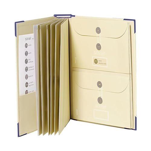 Document Organiser - Card Binder | Document File | Social Security Card Binder, Certificate And Important Papers Organizer Elastic Closure, Document Organizer Binder For Efficient Organization von Generisch