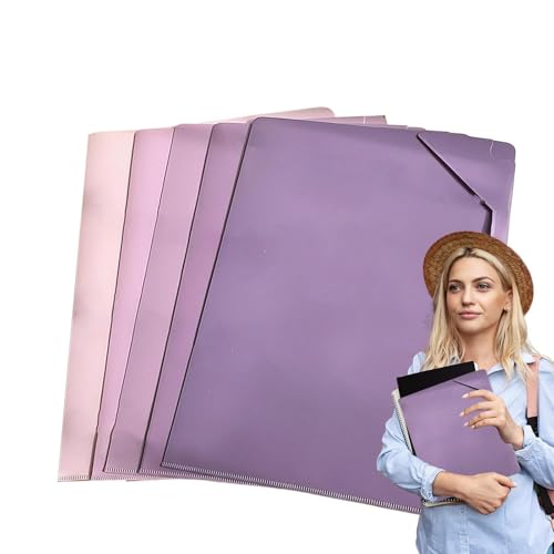 Dokumentenmappen - Bunte Ordner 5 Stück Brieftaschen mit Schnappverschluss aus Kunststoff, sortierte Farben, Dokumentenmappe | wasserdichte Dokumentenmappe Organizer aus Papier für von Generisch