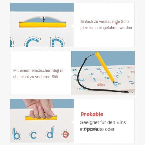 Doppelseitige Magnetische Buchstabentafel, 2 In 1 Magnetisches Stahlkugel Zeichenbrett, Magnet Bead Tablet Pad, Üben Von Lernspielzeug, Zum Schreibenlernen Mit Magnetstift, 31 X 25.5 X 2 cm von Generisch