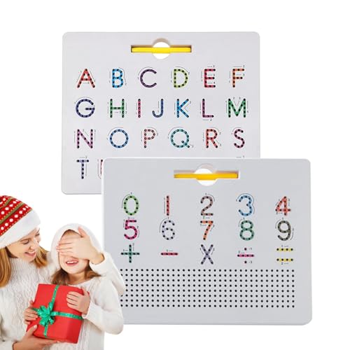 Doppelseitige magnetische Buchstabentafel, magnetisches Alphabet-Zeichenbrett - 2-in-1-Spielbrett zum Lernen und Schreiben | Stem Toy Letters Learning, Magnet Bead Tablet Pad, Üben von Lernspielzeug, von Generisch