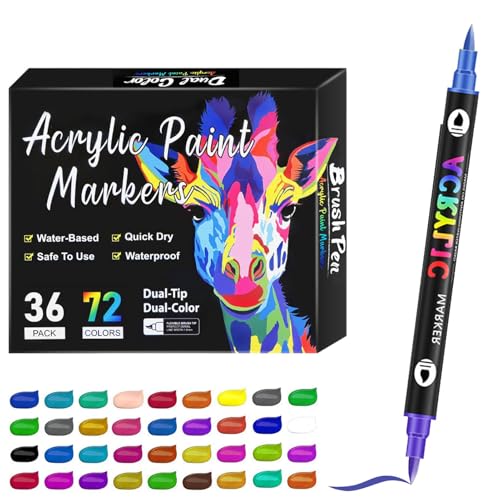 Doppelseitiger Marker, Zeichenstifte, Marker-Set für Kinder und Erwachsene, Acryl, Zeichenmarker, Kunst-Skizzenmarker für Künstler von Generisch