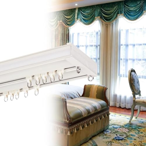 Doppeltes Vorhangschienensystem – starke Tragfähigkeit, kein Lichtleck, für gerade Fenster, Decken- oder Wandmontage Doppeltes Vorhangschienensystem – starke Tragfähigkeit, kein Lichtleck, für gerade Fenster, Decken- oder Wandmontage von Generisch