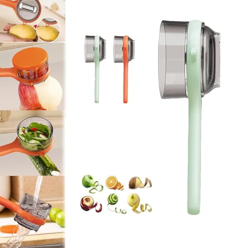 Double-Sided Stainless Steel Blade Peeling Knife with Storage Box, Multi-Function Fruit and Vegetable Peeler Knife, Peeling Knife with Storage Box, for Home Kitchen, for Home Kitchen (Green) von Generisch