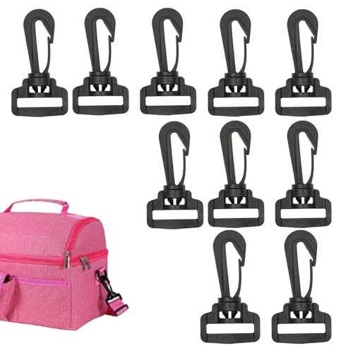 Drehbare Clips, drehbare Karabinerhaken-Clips für Geldbörse - Drehbare Karabinerhakenschnalle - 10 x drehbare, drehbare Karabinerhaken, Schnalle, Gurtband, Gepäcktasche, Drehverschlüsse für Reisen, von Generisch