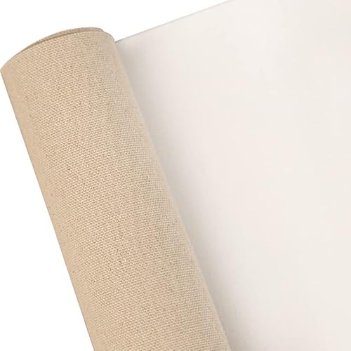 Dreifach grundierte Leinenmischung, Leinwandrolle für Kunstdrucke, mittlere Textur, 5 m lang, ideal zum Malen, Basteln und für DIY-Projekte, Kunststoff Dreifach grundierte Leinenmischung, Leinwandrolle für Kunstdrucke, mittlere Textur, 5 m lang, ideal zum Malen, Basteln und für DIY-Projekte, Kunststoff von Generisch